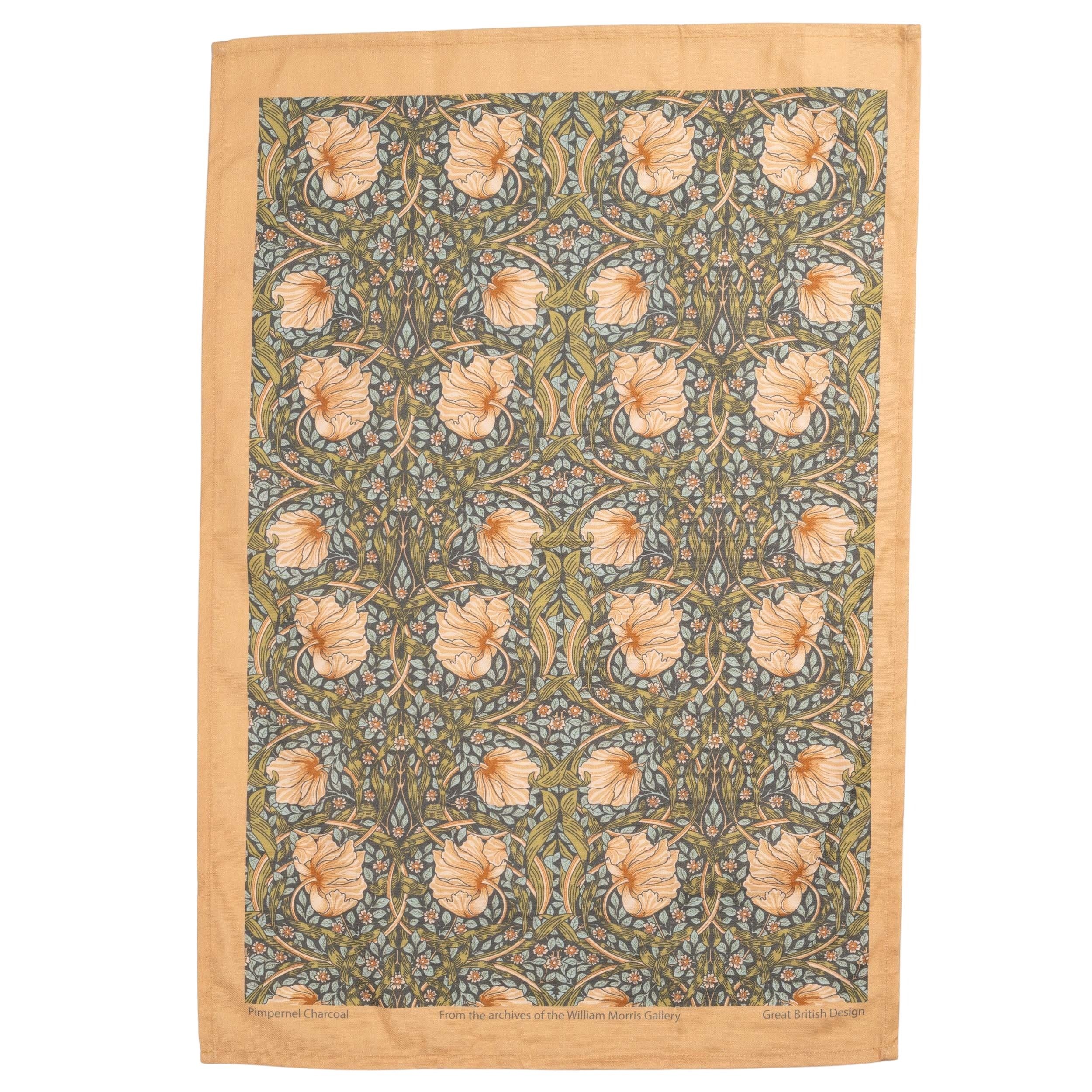 William Morris Pimpernel Grey Tea Towel