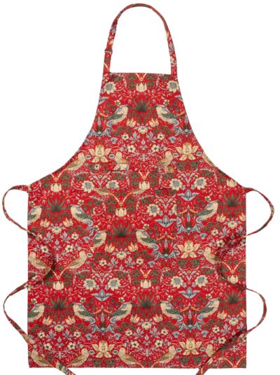 William Morris Strawberry Thief Wine Red Apron