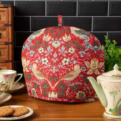 William Morris Strawberry Thief Wine Red Tea Cosy