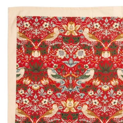 William Morris Strawberry Thief Wine Red Tea Towel