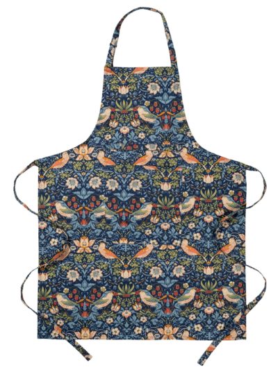 William Morris Strawberry Thief Indigo Blue Apron