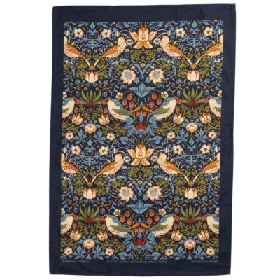 William Morris Strawberry Thief Indigo Blue Tea Towel