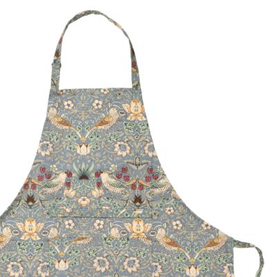 William Morris Strawberry Thief Duck Egg Blue Apron