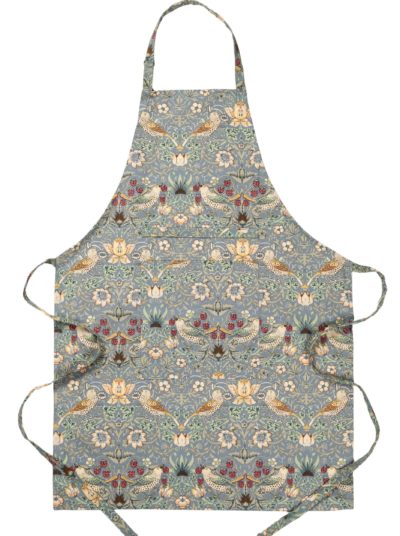 William Morris Strawberry Thief Duck Egg Blue Apron