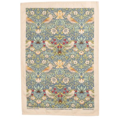 William Morris Strawberry Thief Duck Egg Blue Tea Towel