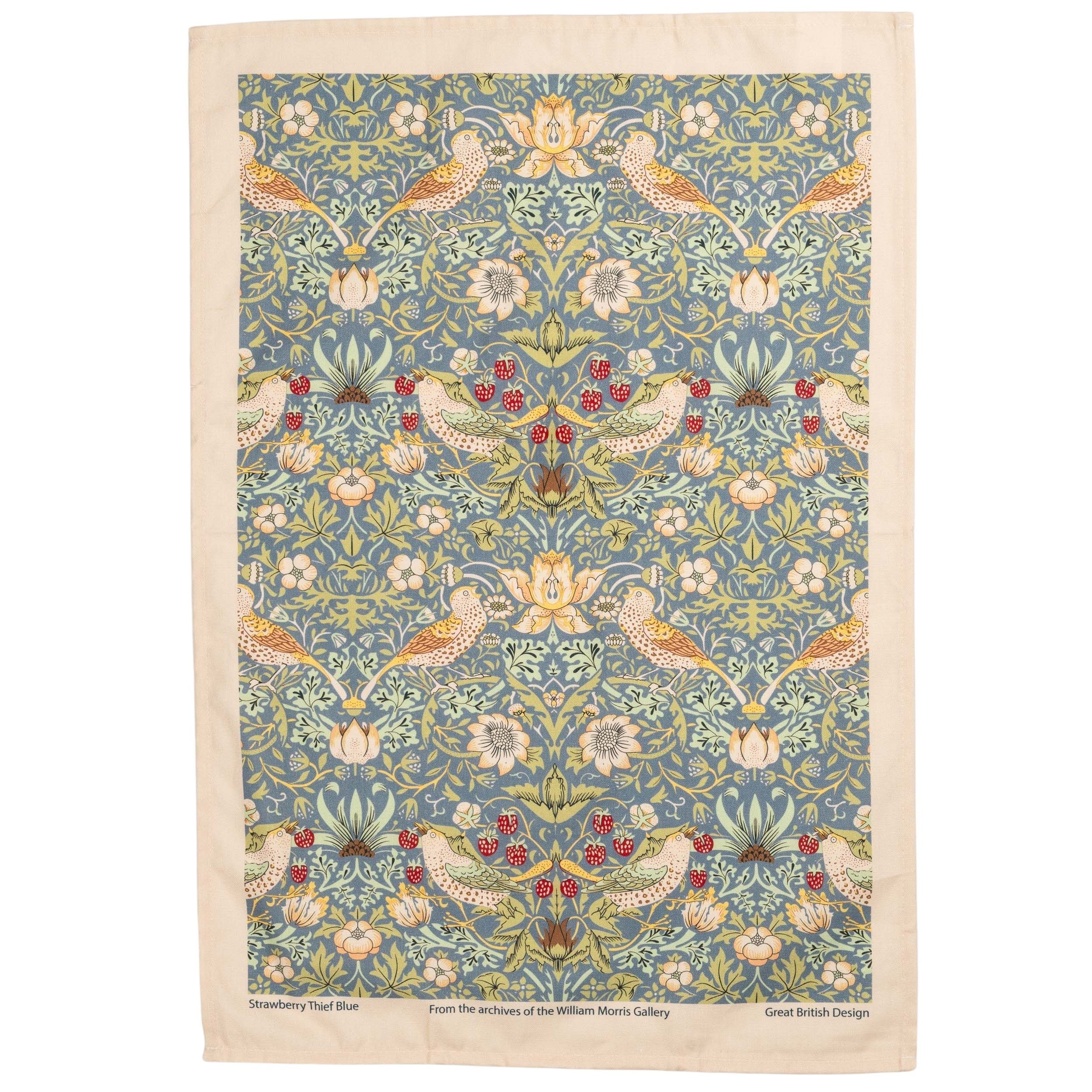 William Morris Strawberry Thief Duck Egg Blue Tea Towel