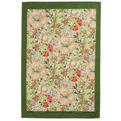 William Morris Golden Lily Green Tea Towel