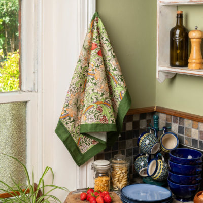 William Morris Golden Lily Green Tea Towel