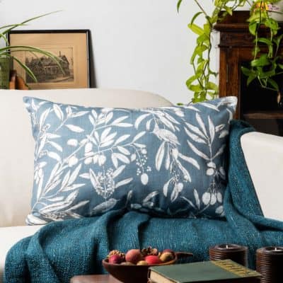 Forest Fauna XL Rectangular Cushion in Cornflower Blue