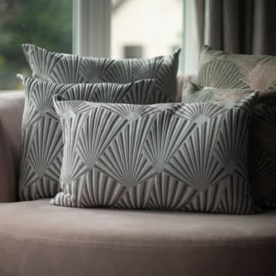 Avenue Art Deco XL Rectangular Cushion in Silver