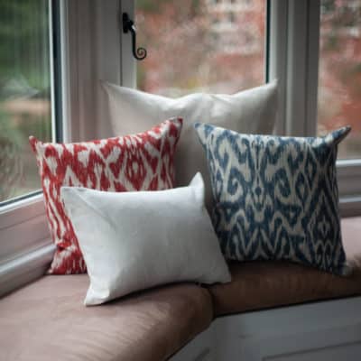 Textured Linen Blend Abstract Ikat Cushion Cover