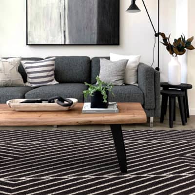 Chevron Rug in Black and White