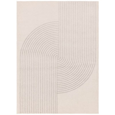 Mid-Century Abstract Rug in Cream