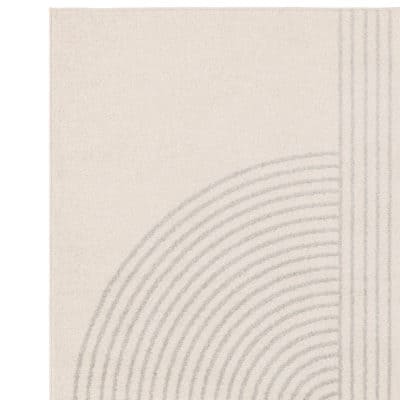 Mid-Century Abstract Rug in Cream