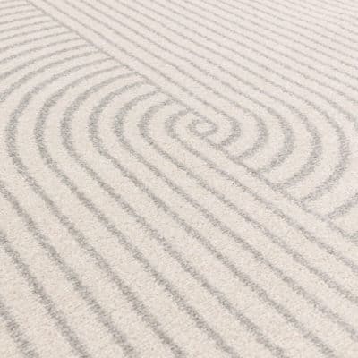 Mid-Century Abstract Rug in Cream