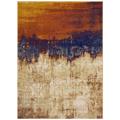 Impressionist Horizon Rug in Orange