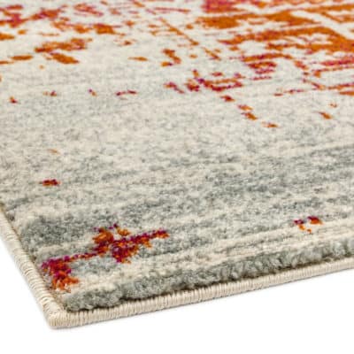 Distressed Persian Rug in Orange