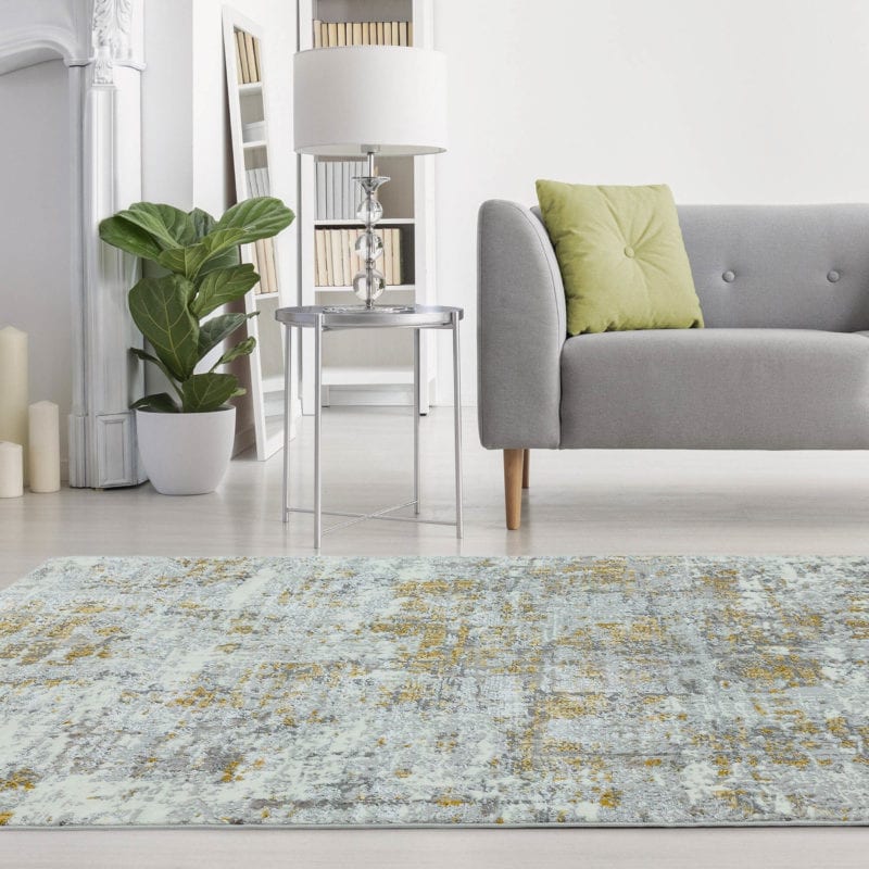 Chenille Effect Rug in Yellow