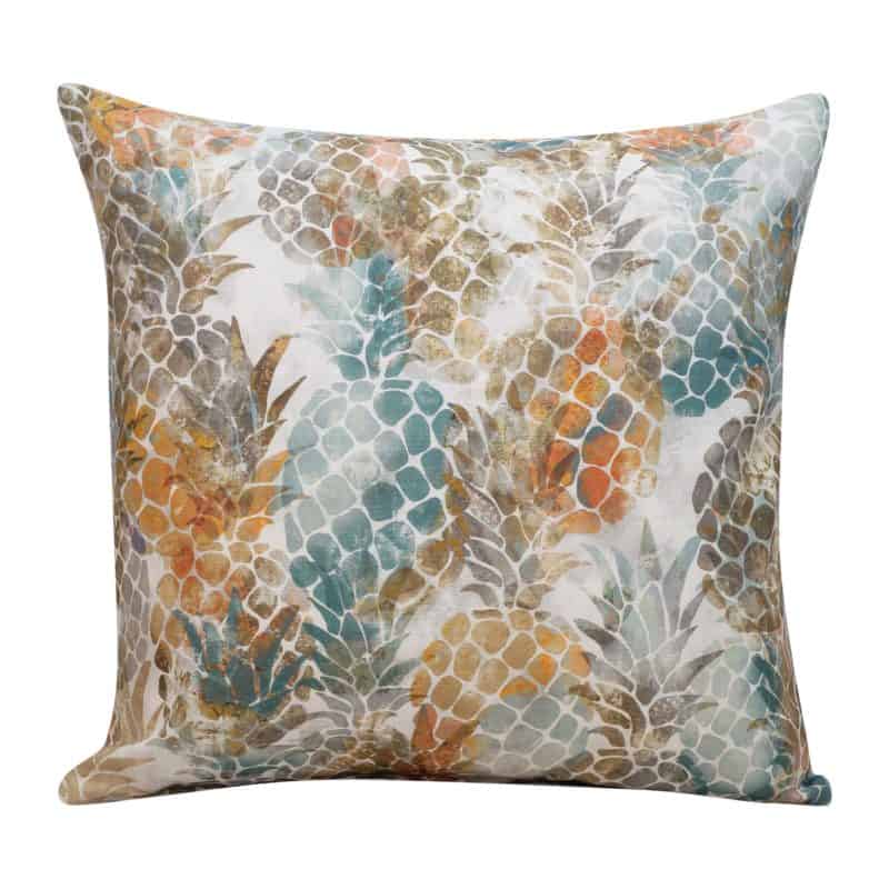 Abstract Pineapple Print Cushion in Terracotta