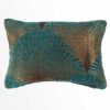 Art Deco Fan Cushion in Teal and Gold