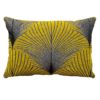 Art Deco Fan Cushion Ochre Silver Boudoir