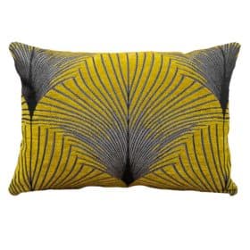 Art Deco Fan Boudoir Cushion in Ochre and Silver