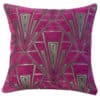 Art Deco Geometric Velvet Chenille Cushion in Pink and Silver