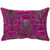 Art Deco Geometric Boudoir Cushion in Pink and Silver