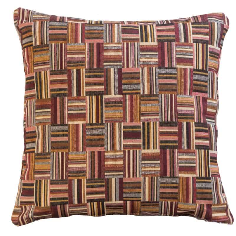 Checked Brown Tapestry Cushion