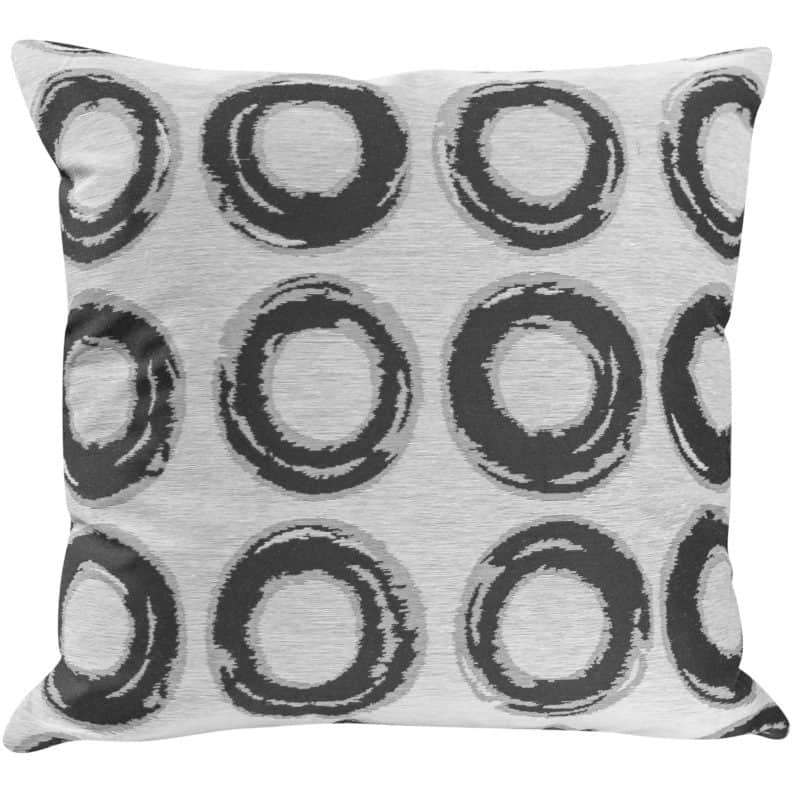 Charcoal Circle Geometry Cushion