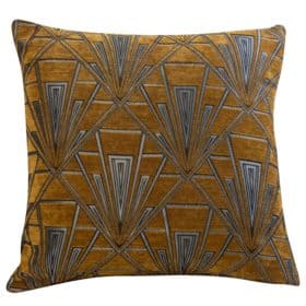 Art Deco Geometric Extra-Large Cushion in Gold and Silver