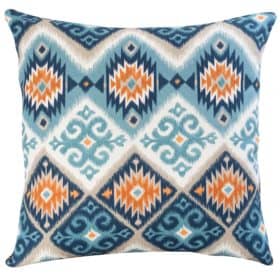 Extra Large Navajo Kilim Cushion in Teal and Orange