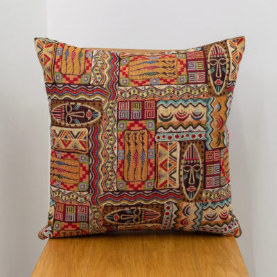 African Mask Tapestry Cushion
