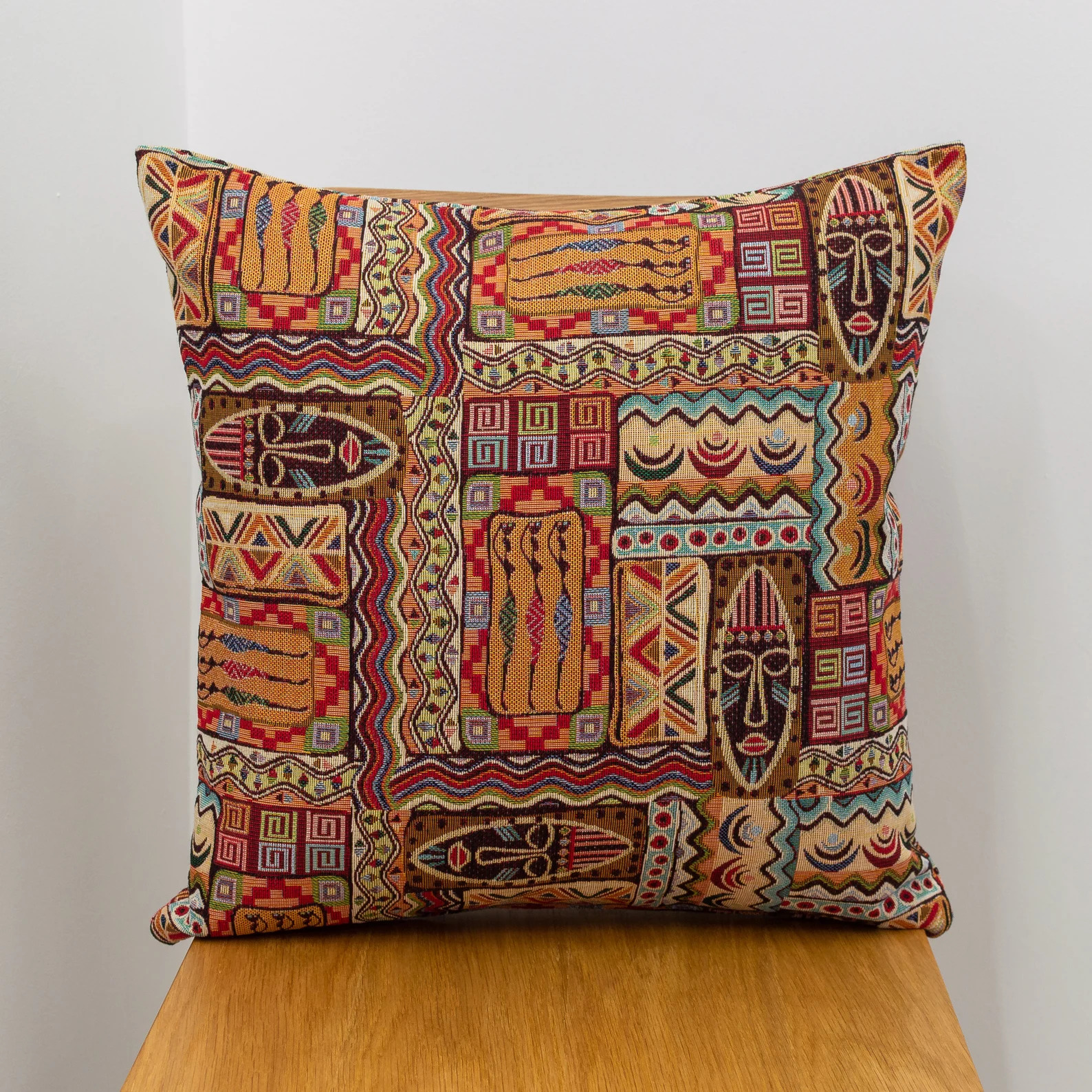 African Mask Tapestry Cushion