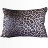 Velvet Leopard Print Boudoir Cushion in Brown