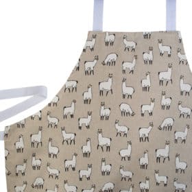 Linen Llama Print Apron