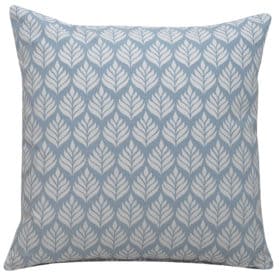 Minimalist Scandi Leaf Cushion in Cornflower