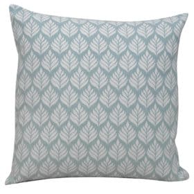 Minimalist Scandi Leaf Cushion in Duck Egg