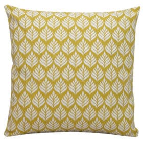 Minimalist Scandi Leaf Cushion in Yellow