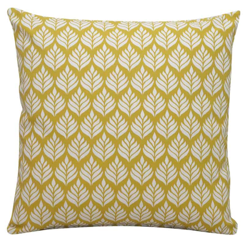 Minimalist Scandi Leaf Cushion in Yellow