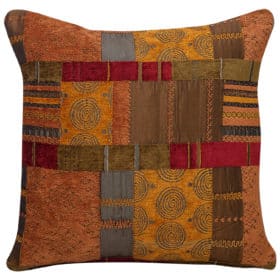 Moroccan Patchwork Cushion in Terracotta