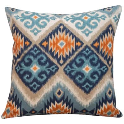 Navajo Kilim Cushion in Teal and Orange