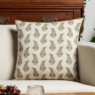 Willowmere Sprig Cushion in Sage Green