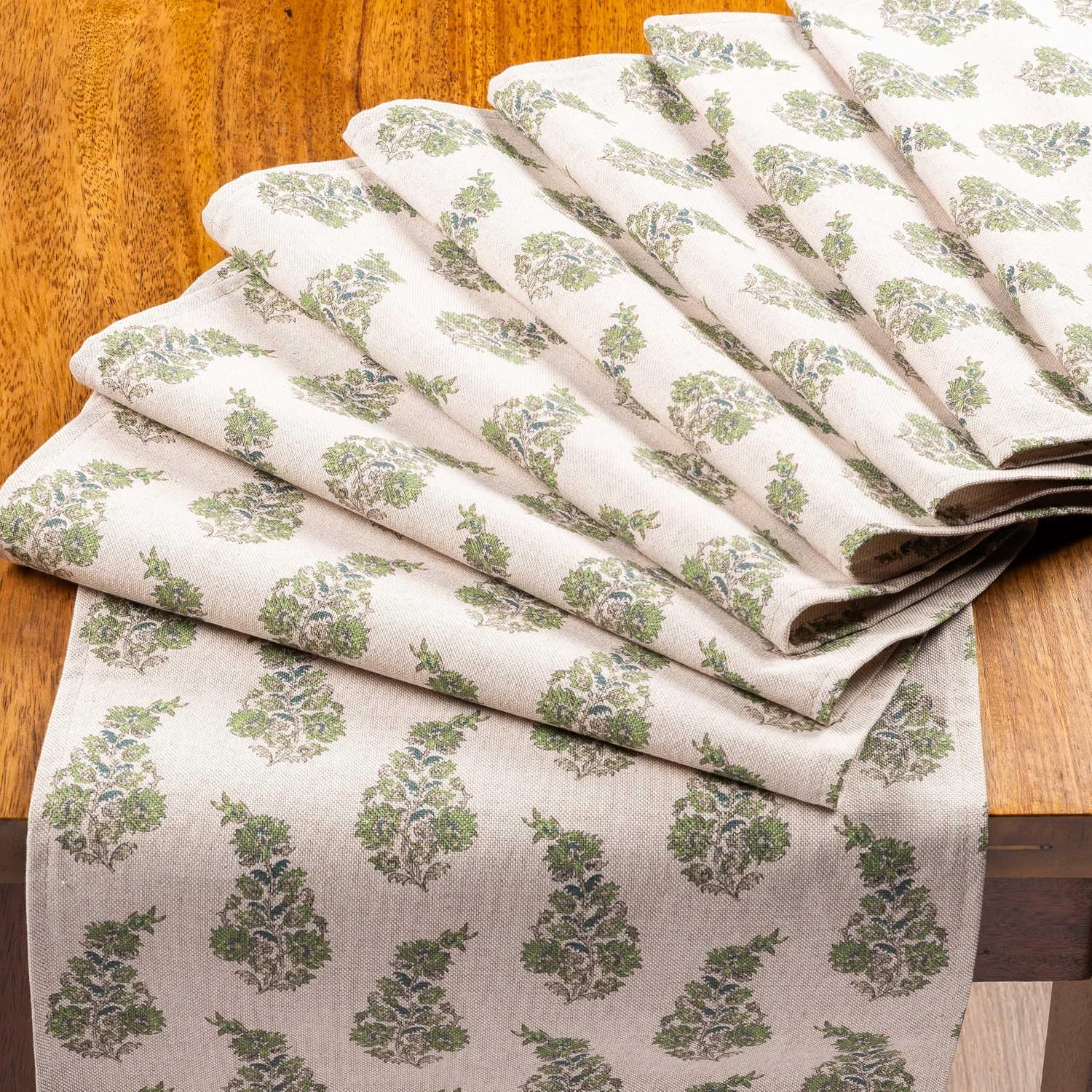 Willowmere Sprig Table Runner in Sage Green