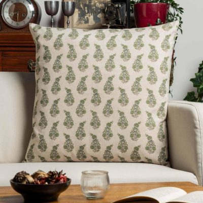 Willowmere Sprig Extra-Large Cushion in Sage Green