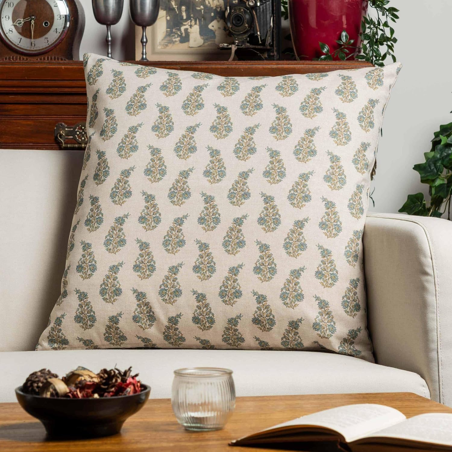 Willowmere Sprig Extra-Large Cushion in Duck Egg Blue