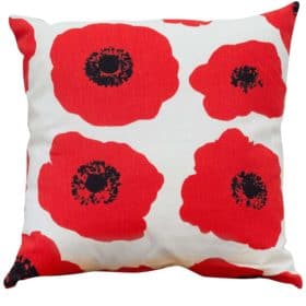 Ruby Red Poppy Cushion