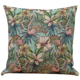 Retro Tapestry Flamingo Cushion