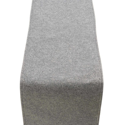 Classic Herringbone Tweed Table Runner in Stone Grey