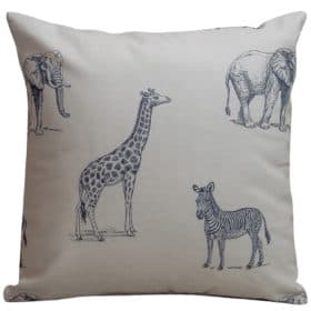 Safari Cushion in Charcoal and Cream